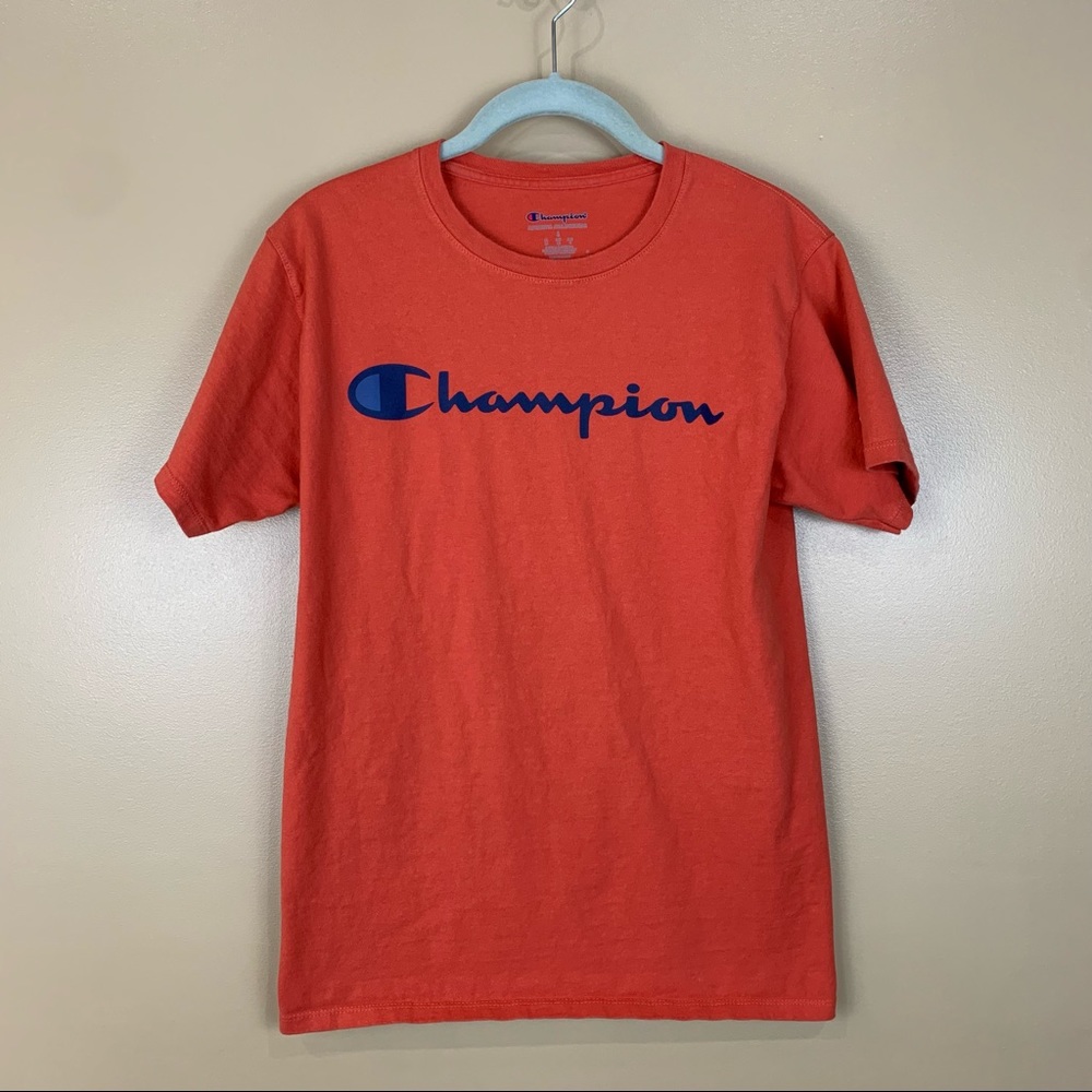 CHAMPION Women’s Red Short Sleeve Shirt Tee S Activewear Athletic Casual Logo